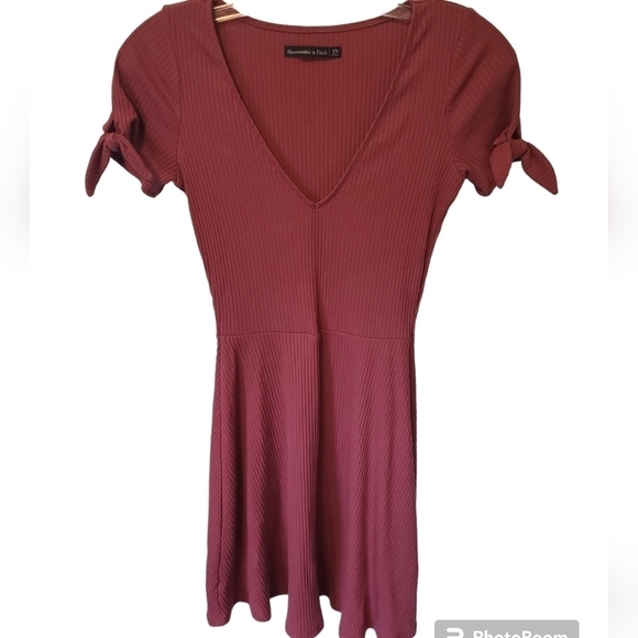 ABERCROMBIE AND FITCH Ribbed Mauve Color Mini Dress Size XS - Picture 2 of 6